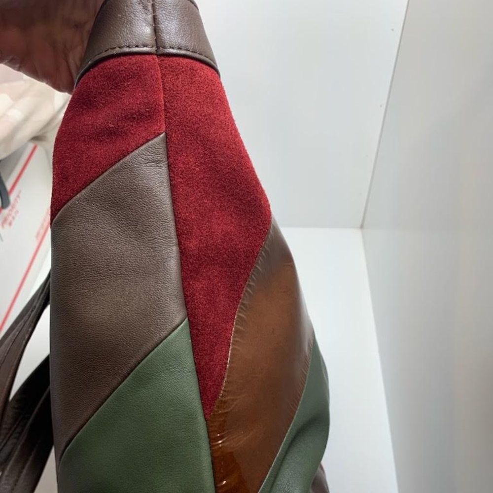 Anne Klein Leather Patchwork Bag, Euc - image 4